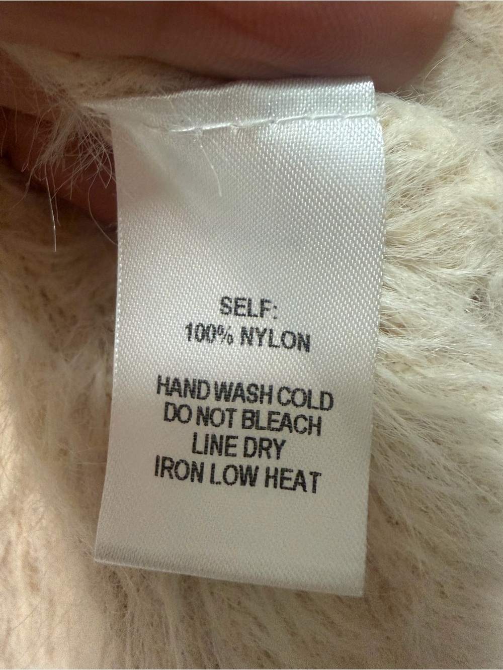 Lulus Cream Eyelash Fuzzy Mock Neck Cropped Sweater Size M - Picture 7 of 10